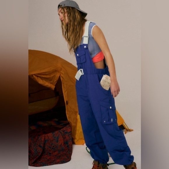 Free People Pants - Free People Blue Morning Meadow Onesie